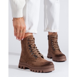 W. Potocki Genți de damă din piele intoarsa bej de la Potocki maro 1