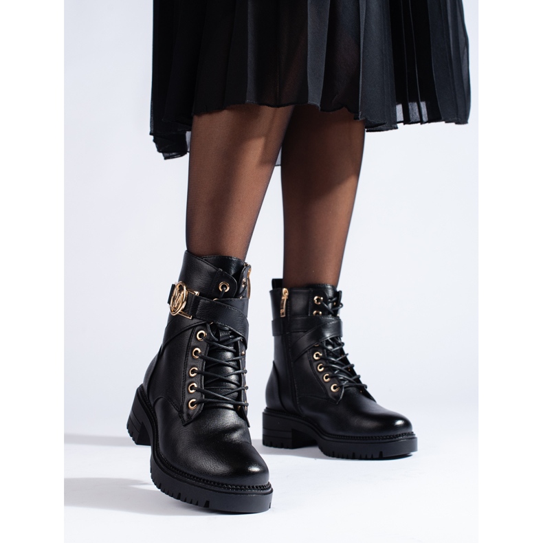 W. Potocki Îmbrăcăminte de lucru pentru femei Potocki din piele ecologică negru 1