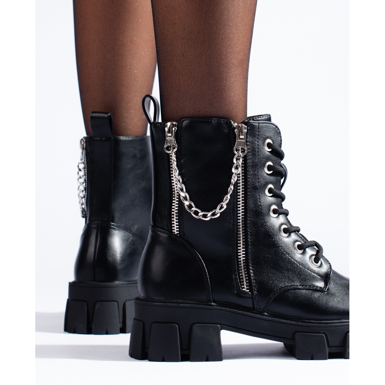 Lucratoare Shelovet de dama din piele ecologica cu lant negru 2