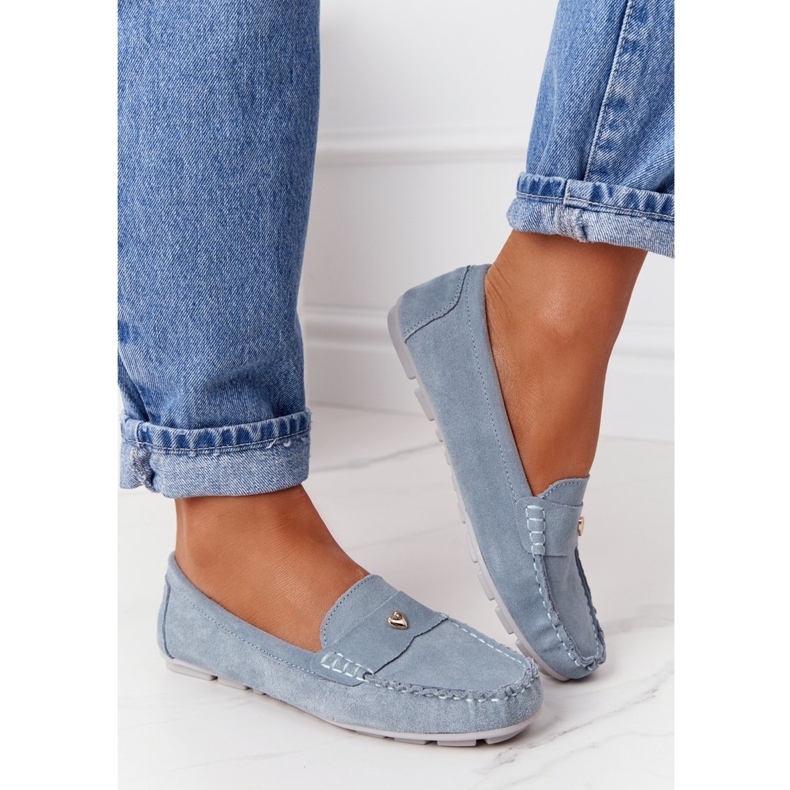 S.Barski Mocasini din piele de căprioară S. Barski Blue albastru 4