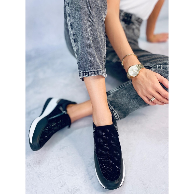 Tenisi sport negri strălucitori pentru damă negru 4