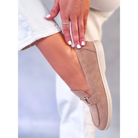 Mocasini de dama Milva Khaki bej 2