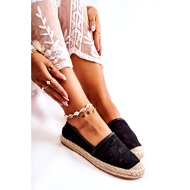 S.Barski Espadrile ajurate clasice pentru femei, negru 4
