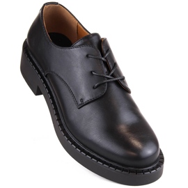 Pantofi negri cu șireturi de damă Sergio Leone BT194 negru 1