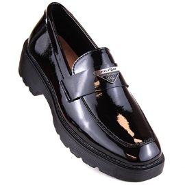 Pantofi slip-on dama din piele lacuita neagra Filippo DP4710 negru 1 Pantofi slip-on dama din piele lacuita neagra Filippo DP4710 negru 1