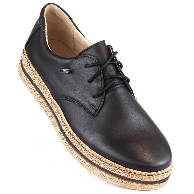 Pantofi comozi de damă din piele pe platformă neagră, Helios 380.011 bej 1