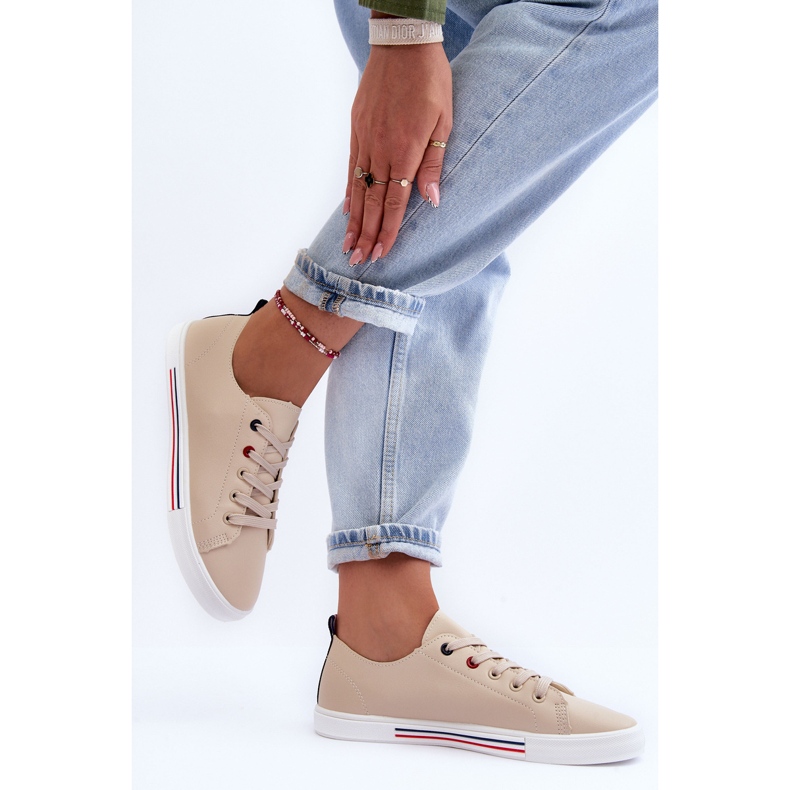 PE1 Pantofi Sport Dama Piele Bej Mosaia 2