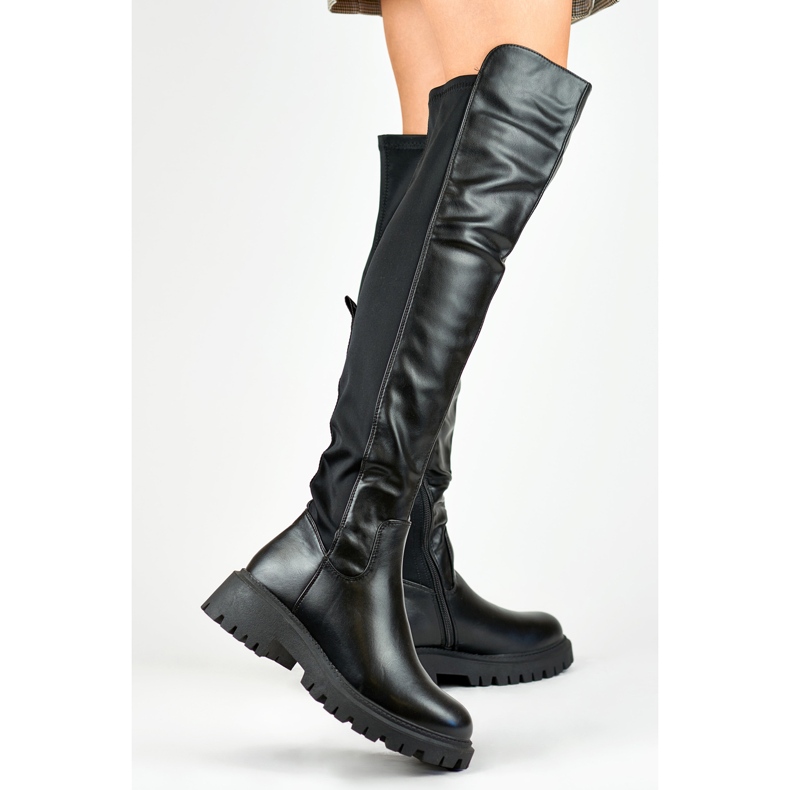 Cizme de dama elastice negre Viris negru 2