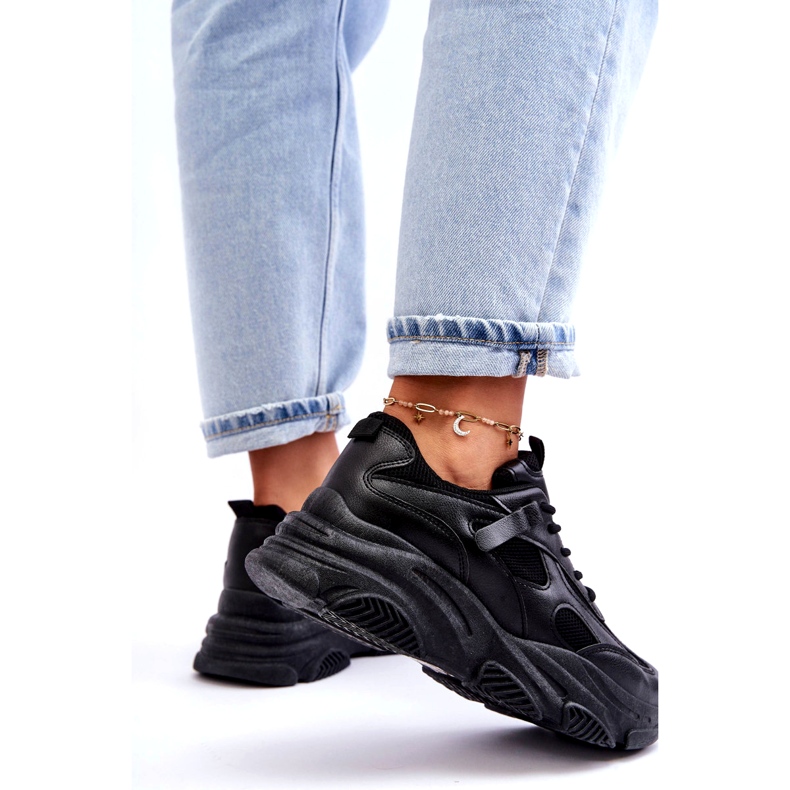 PA1 Pantofi de damă cu platformă grosime Agnenia negru 3