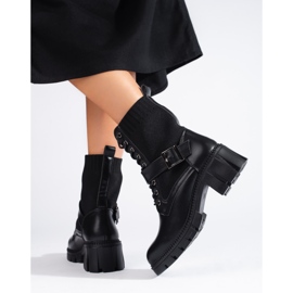 Genți de damă Shelovet cu șireturi, cu partea superioară flexibilă negru 2