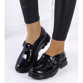 BM Pantofi lacuiti negri cu catarama Ancel negru 1