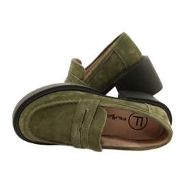 Mocasini la moda din piele intoarsa Filippo DP4685/23 KH verde 3