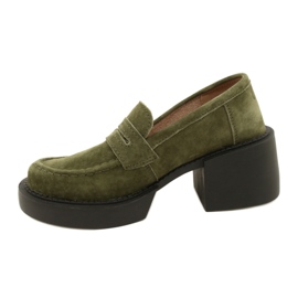 Mocasini la moda din piele intoarsa Filippo DP4685/23 KH verde 1