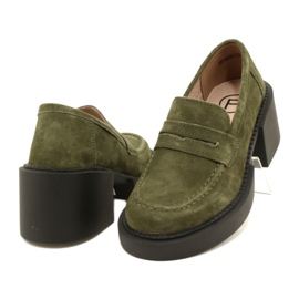 Mocasini la moda din piele intoarsa Filippo DP4685/23 KH verde 2