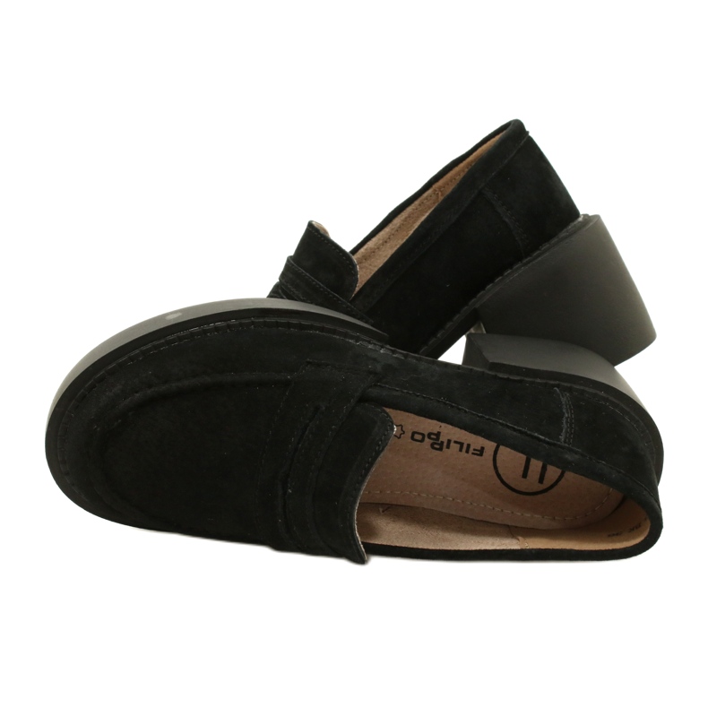 Mocasini la moda din piele intoarsa Filippo DP4685/23 BK negru 4