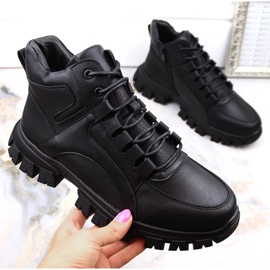 Cizme de damă cu platformă de culoare neagră de la Sergio Leone BT750 negru 1