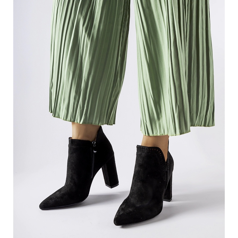 Botine Cammoro din piele intoarsa neagra negru 1