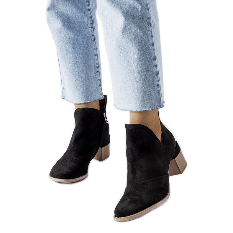 Botine Busson negre cu partea superioară neregulată negru 1