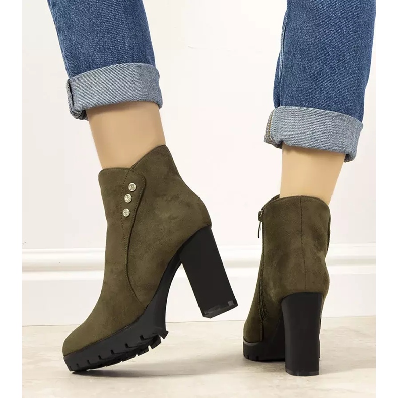 Cizme verzi din piele intoarsa Castaneda pe post verde 2