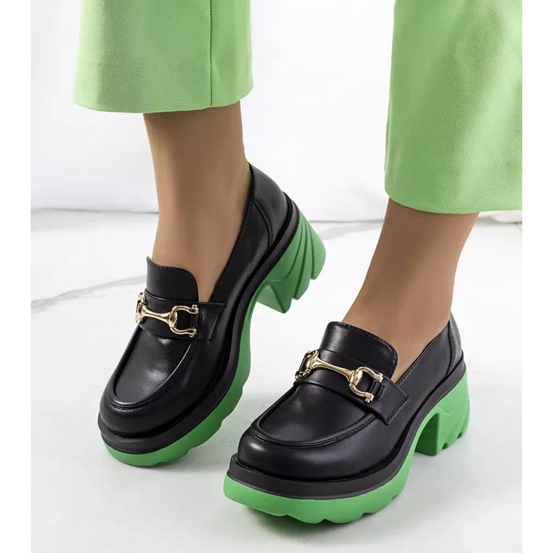 Brogues negri pe talpă verde Korgal negru 1