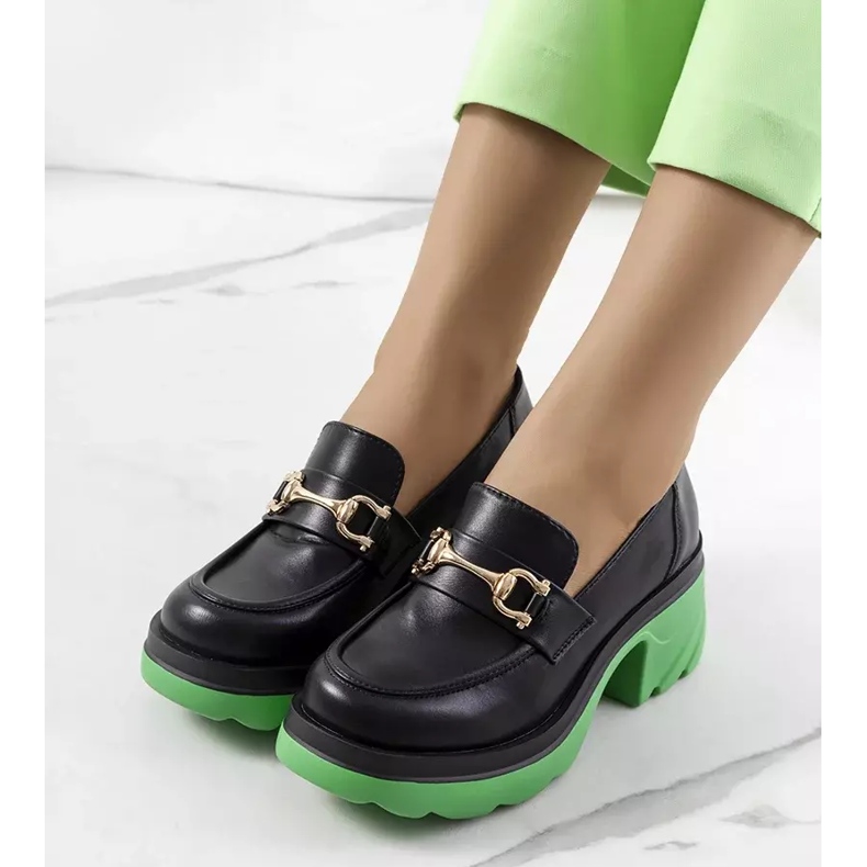 Brogues negri pe talpă verde Korgal negru 2
