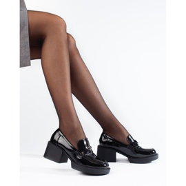 Pantofi cu toc înalt Shelovet lacuiți negri negru 2