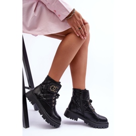 Cizme Muncitoare De Dama Cu Decorat, Toye Neagra negru 1