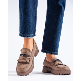 Mocasini de dama de piele intoarsa bej de la Shelovet 2 Mocasini de dama de piele intoarsa bej de la Shelovet 2