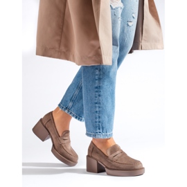 Pantofi de dama din piele intoarsa bej Shelovet 1 Pantofi de dama din piele intoarsa bej Shelovet 1