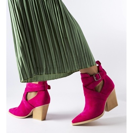 Cizme de cowboy roz decorate cu decupaje Duclos 1 Cizme de cowboy roz decorate cu decupaje Duclos 1