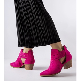 Botine roz Quraishi cu toc înalt 1