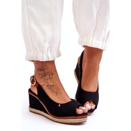 Sandale cu pană clasice pentru femei Katie, negru 2