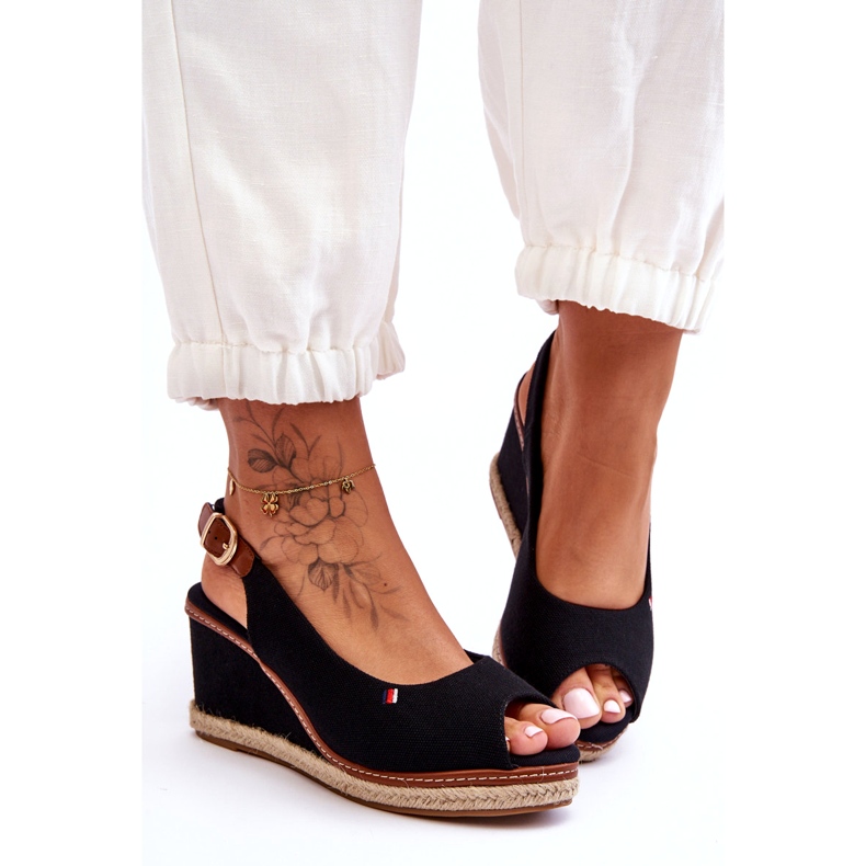 Sandale cu pană clasice pentru femei Katie, negru 2