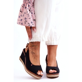 Sandale cu pană clasice pentru femei Katie, negru 4