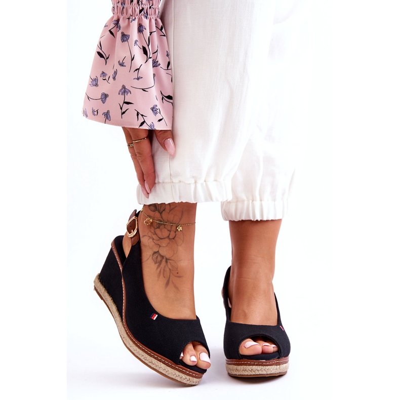 Sandale cu pană clasice pentru femei Katie, negru 4