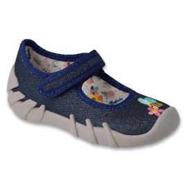 Papuci copii Befado cu Velcro 109N253 bleumarin albastru 4