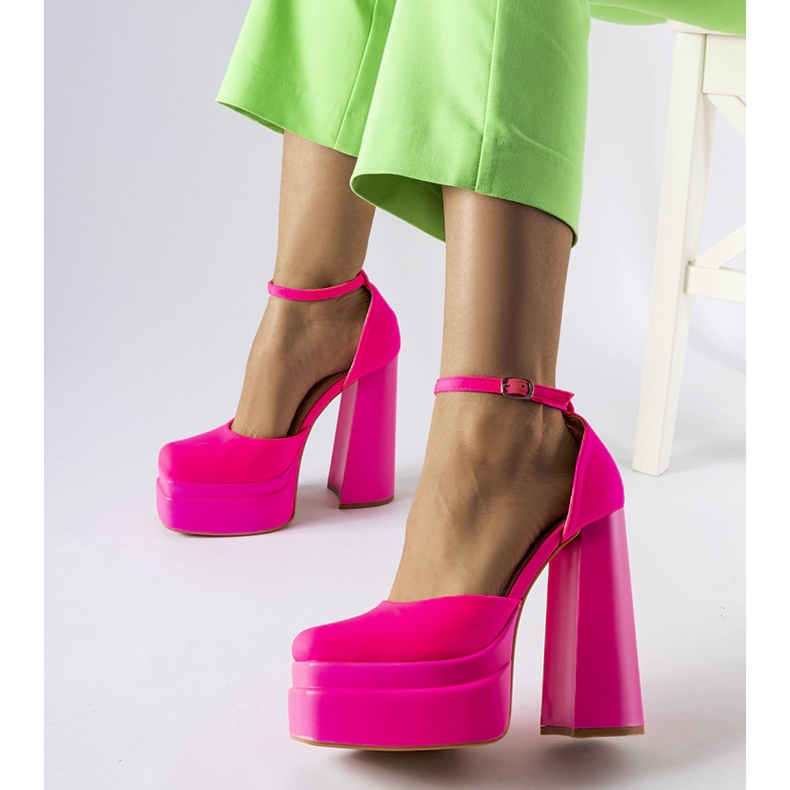 Pompe roz Romines cu toc înalt 1