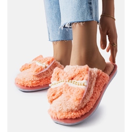Papuci portocalii cu fundita portocale 1