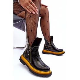 Ghete de dama din piele lacuita Maciejka 05747-07 Negru 2