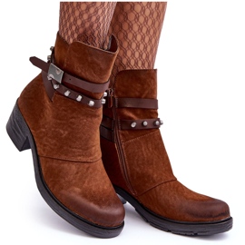 Botine izolate cu toc înalt Camel Effie maro 9