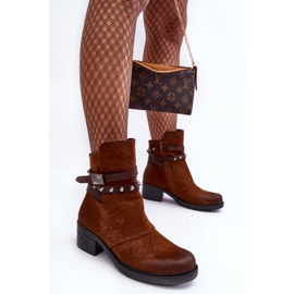 Botine izolate cu toc înalt Camel Effie maro 6
