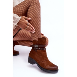 Botine izolate cu toc înalt Camel Effie maro 8