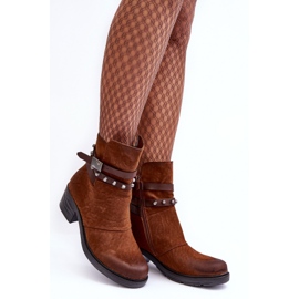 Botine izolate cu toc înalt Camel Effie maro 3