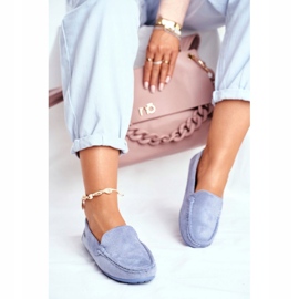 Evento Mocasini albastru de damă din piele de căprioară Morreno 3