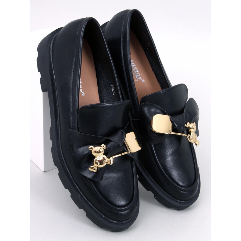 Mocasini cu un urs auriu Honey Black negru 1