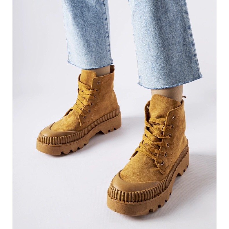 Inna Tenisi înalți din piele ecologică Aida maro 1 Inna Tenisi înalți din piele ecologică Aida maro 1