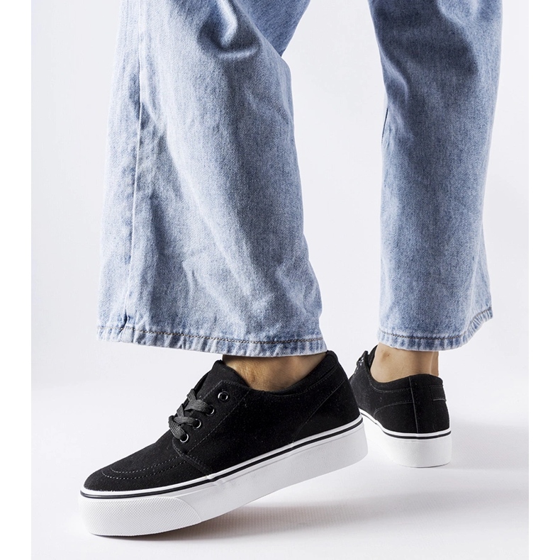 Tenisi negri Abboud din piele intoarsa ecologica negru 1