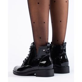 Botine negre cu șireturi Vinceza negru 1