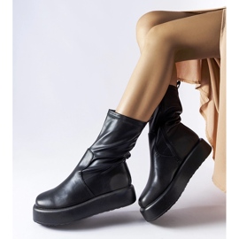 Botine cu platformă Shadid negre negru 2