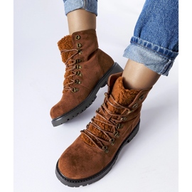 Botine maro Hayed din piele intoarsa ecologica 1